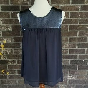 Loft black sequin top